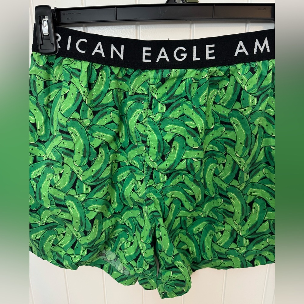 American Eagle Green pickle Patterned Boxers medium - Picture 2 of 4